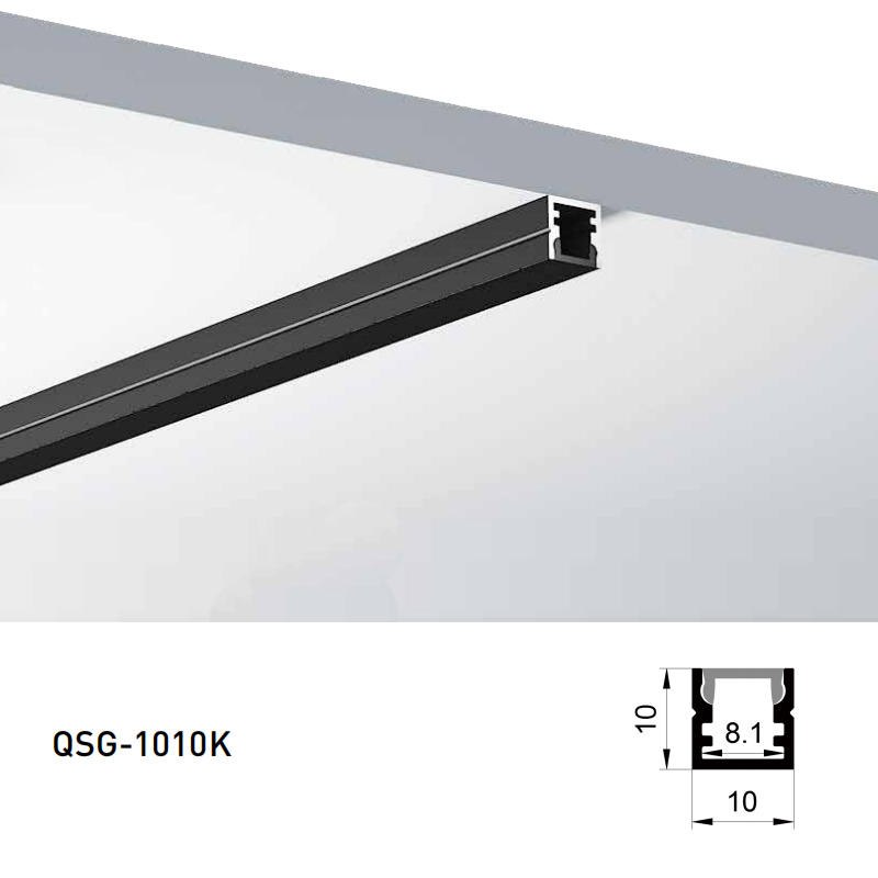 Mini LED Black Anodized Aluminum Profile For 8mm LED Strip Lighting